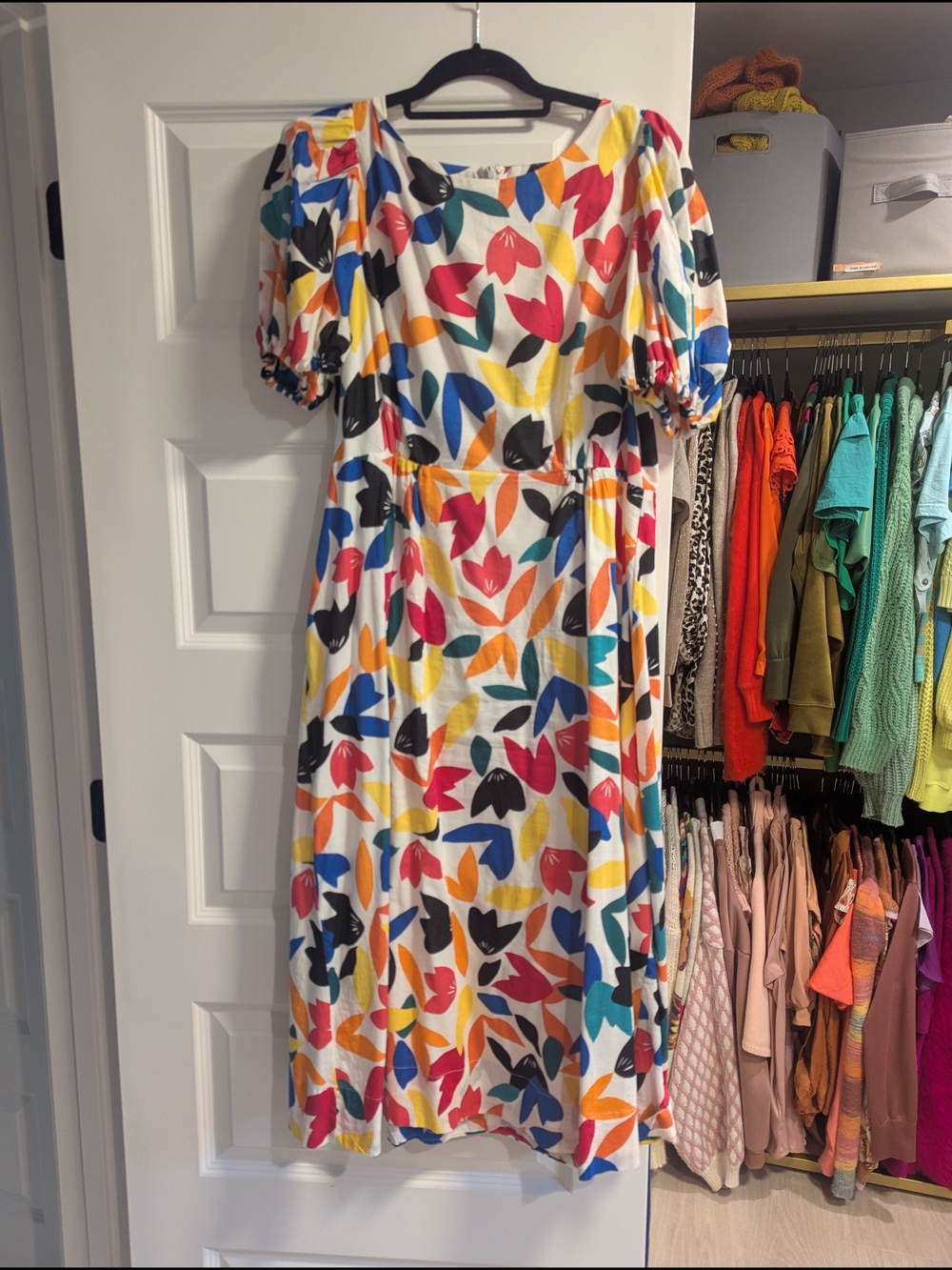 Calvin Klein Colorful Abstract Print Dress